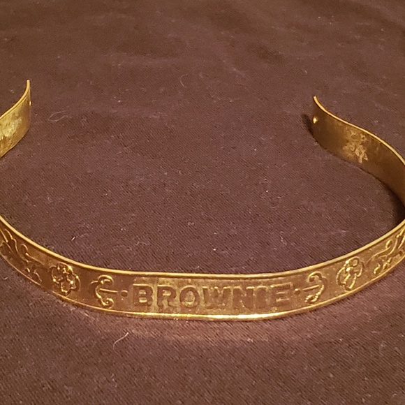 Brownie Girl Scout Metal Headband Brass Vintage 19